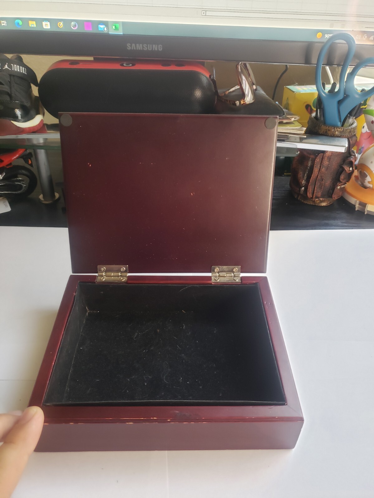 🚨🔥Vintage Wood San Diego Los Angeles Chargers Jewelry Watch Ring Box Nice
