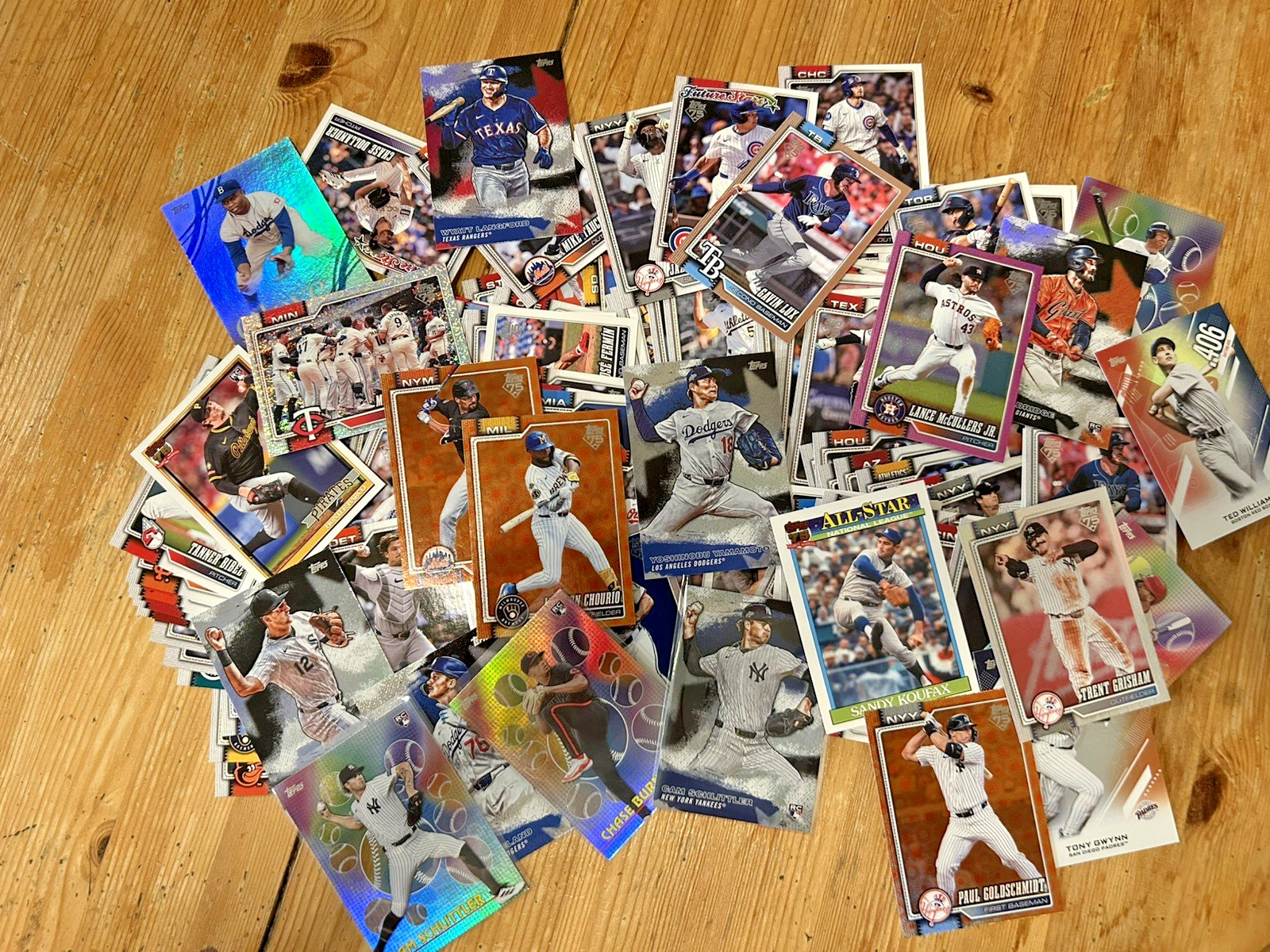 50 Card Lot – ALL 2026 Topps Baseball Sets – Topps Finest, Series 2, Bowman&More