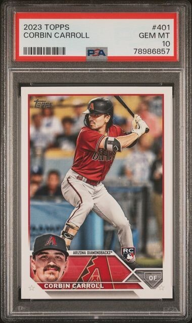 2023 Topps Series 2 Corbin Carroll RC #401 PSA 10 DIAMONDBACKS (201)