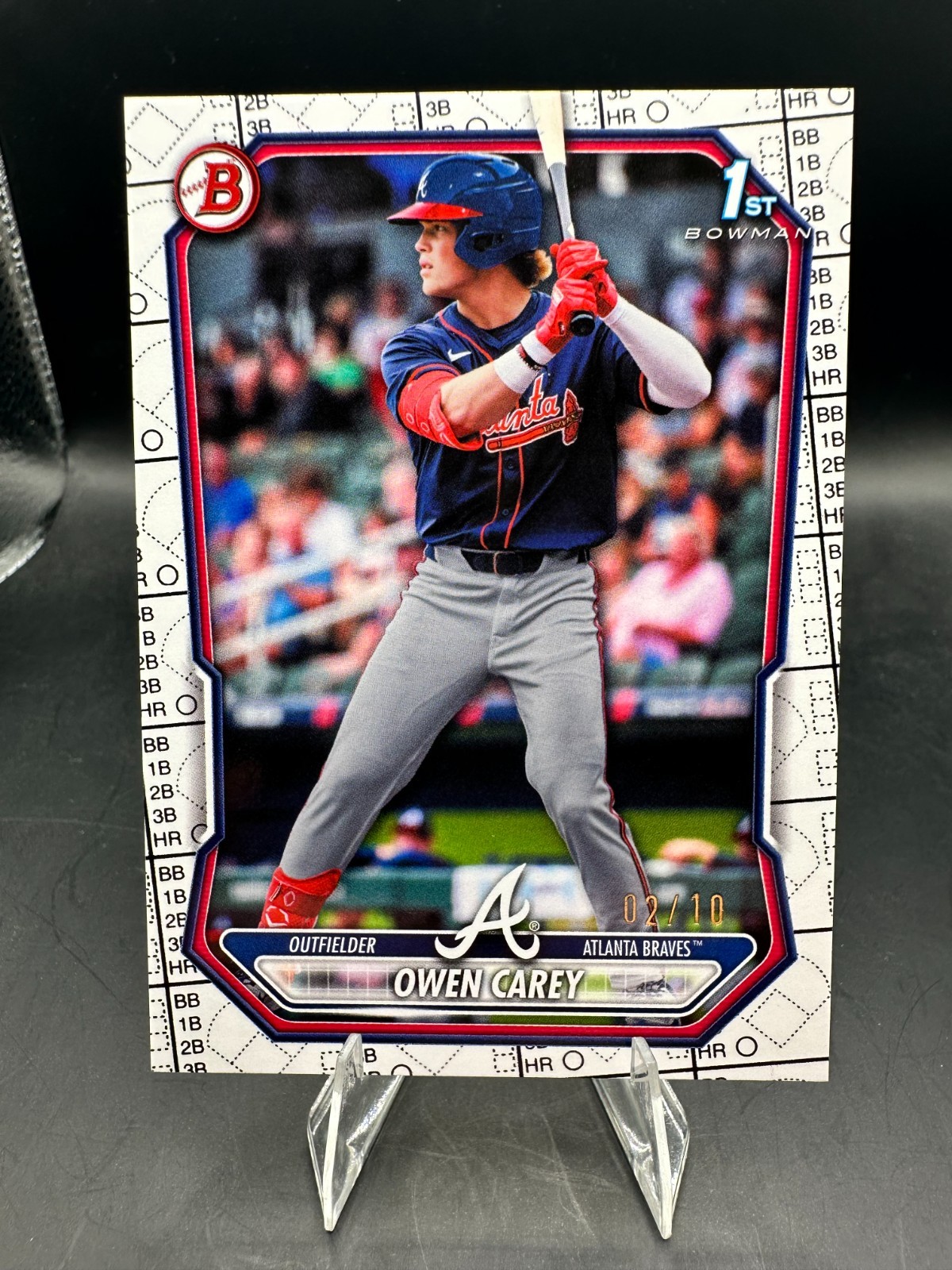 2026 Bowman Owen Carey 1st White Scorecard /10 Braves #BP-69 SSP