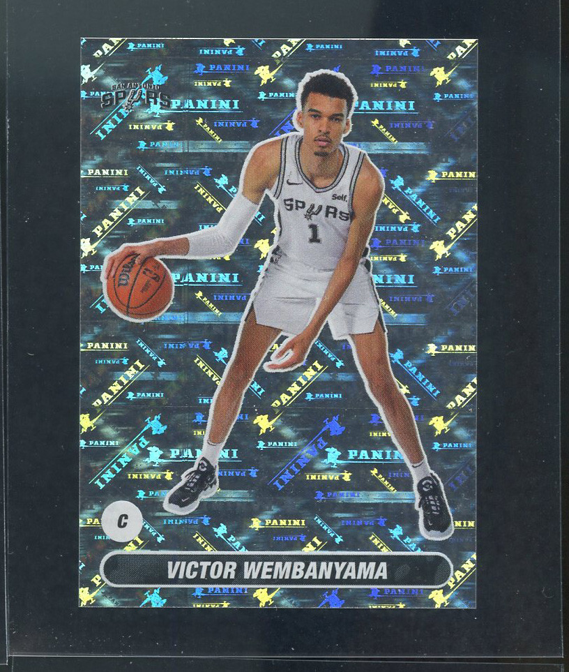 23-24 PANINI ROOKIE STICKER VICTOR WEMBANYAMA RC #465 SPURS MINT SILVER HOLO SP