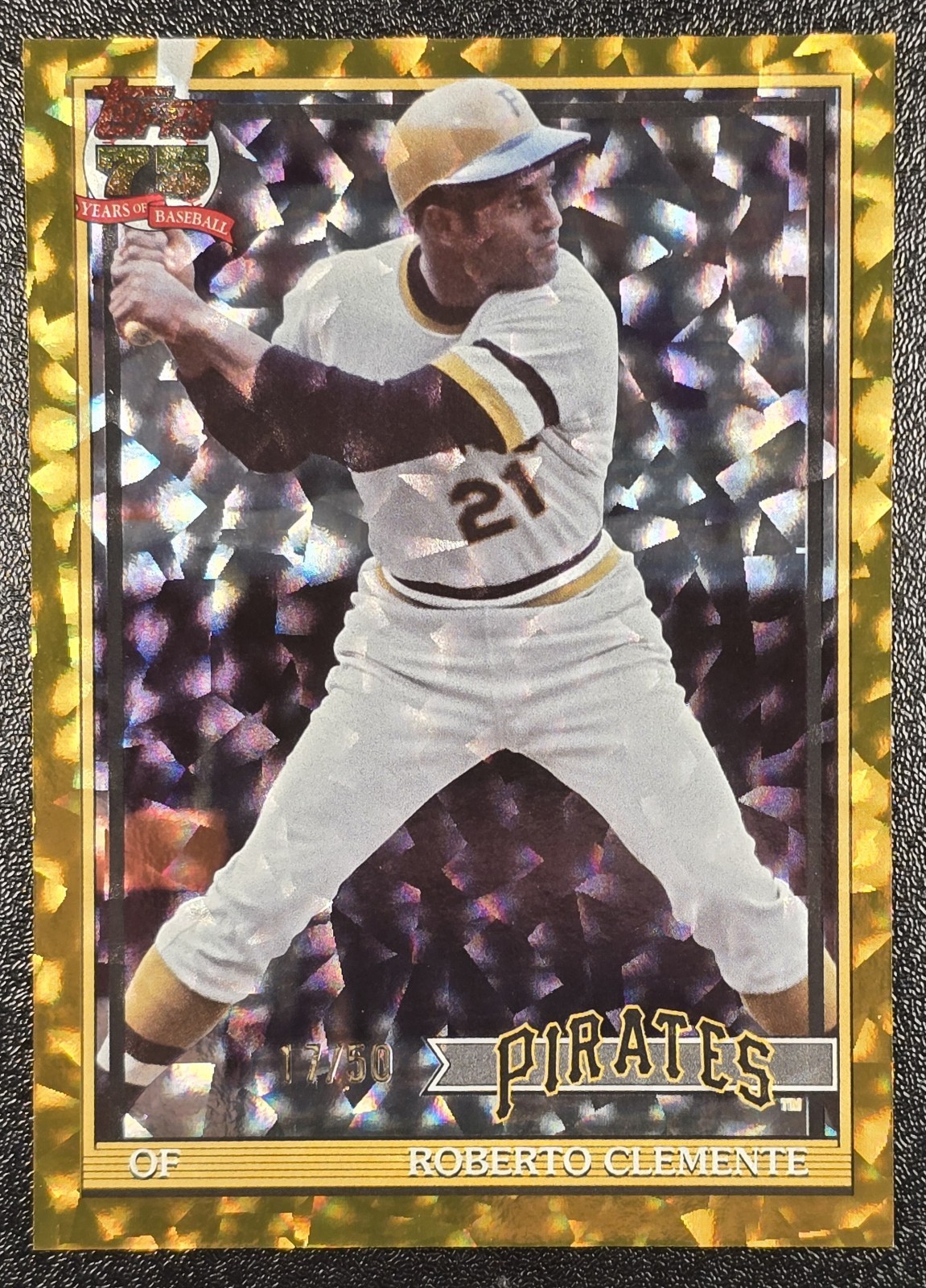 2026 Topps #T91-99 ROBERTO CLEMENTE Gold Crackleboard Foil /50 HOF
