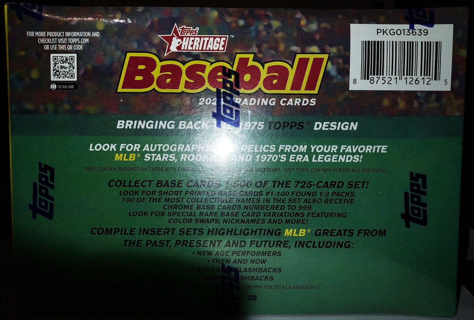 2024 Topps Heritage Baseball MONSTER Box – 17 PACKS – 153 Cards – FACTORY SEALED