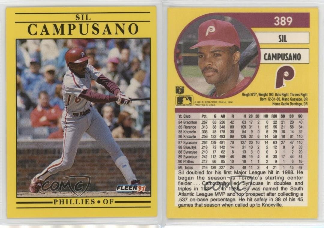 1991 Fleer Sil Campusano #389 1r6m