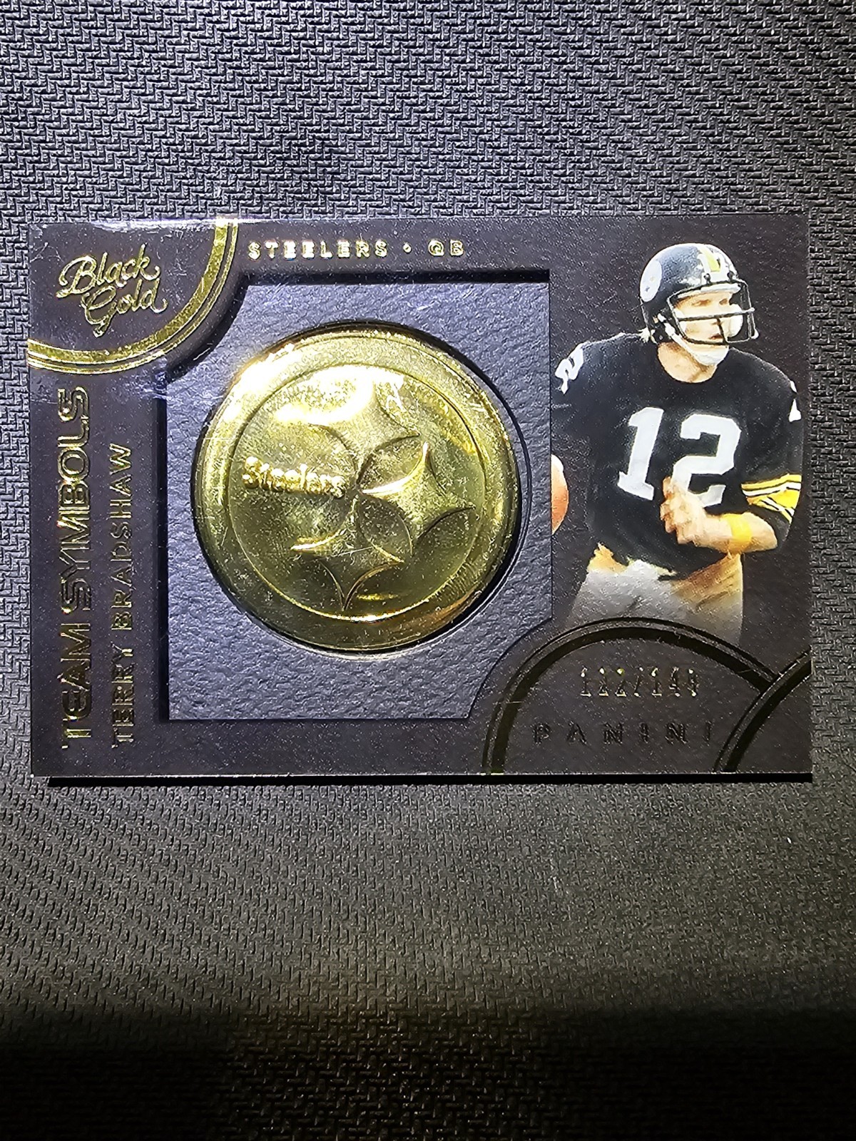 🇨🇦 2015 panini Black Gold NFL Terry Bradshaw Team Symbols 122/149 NM+ Steelers