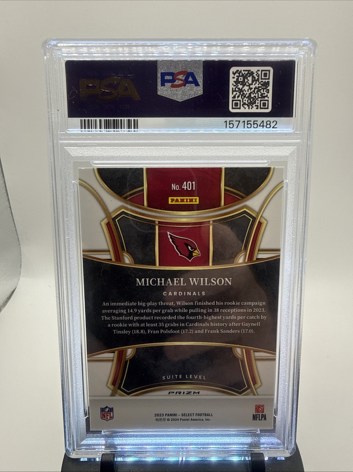 2023 Panini Select – Suite Level Michael Wilson #401 Cosmic Prizm (RC)
