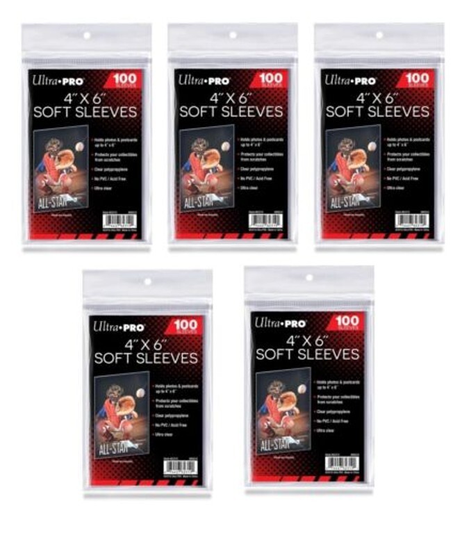 Lot of 500 Ultra PRO 4X6 Inch Sleeves~Photos Sportscards Postcards 5 Packs/100