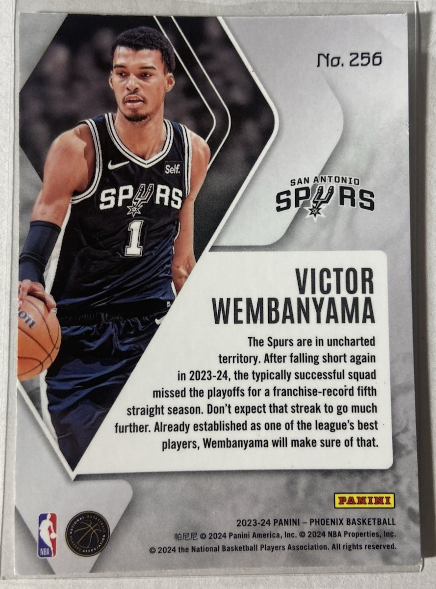 Victor Wembanyama 2023-24 Panini Phoenix Rookie Card #256 RC – Surface Scratches