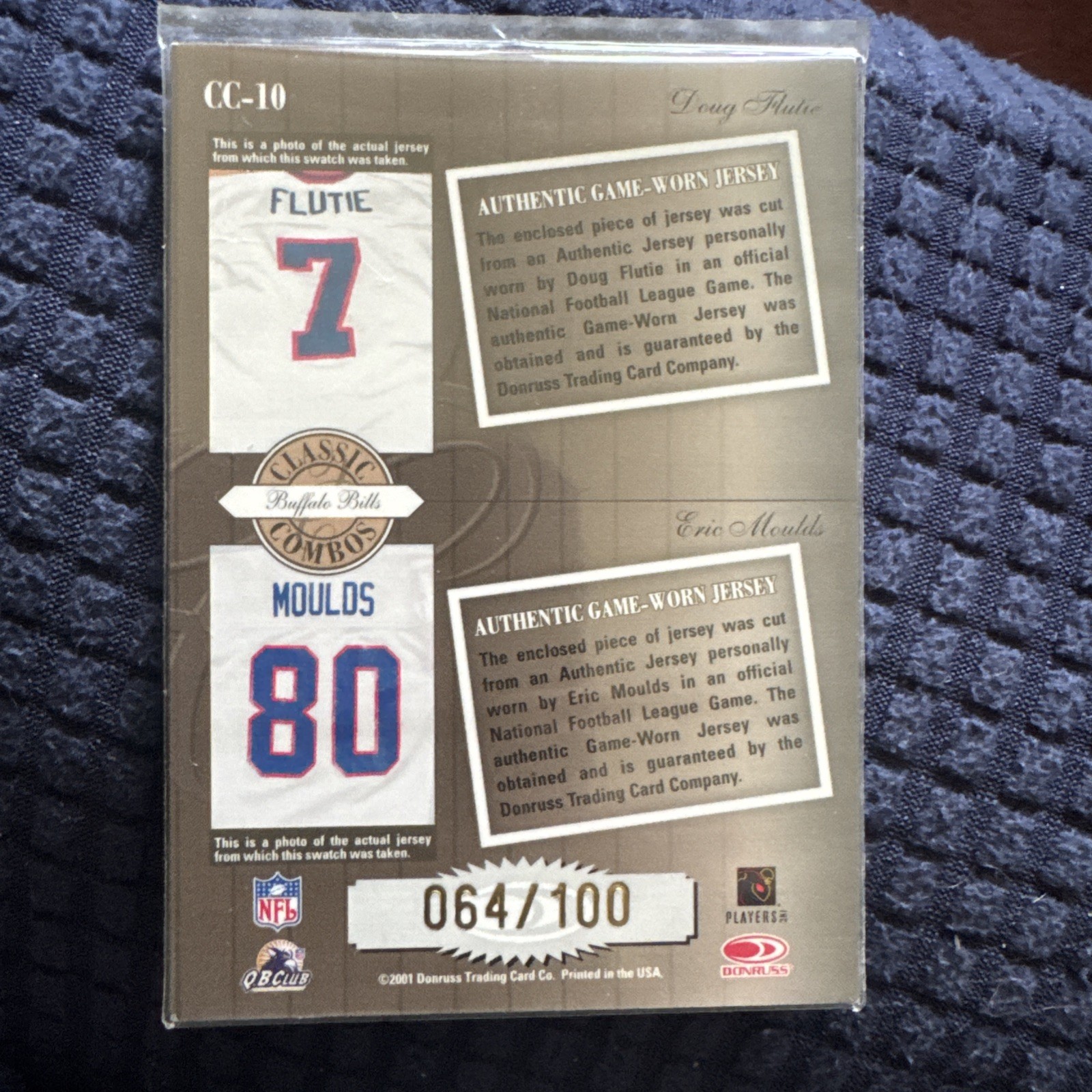 2001 Donruss Classic Combos Flutie/moulds /100