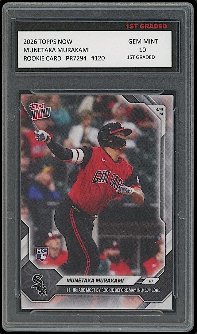 Munetaka Murakami 2026 Topps Now #120 MLB Rookie Card RC White Sox 1st Graded 10