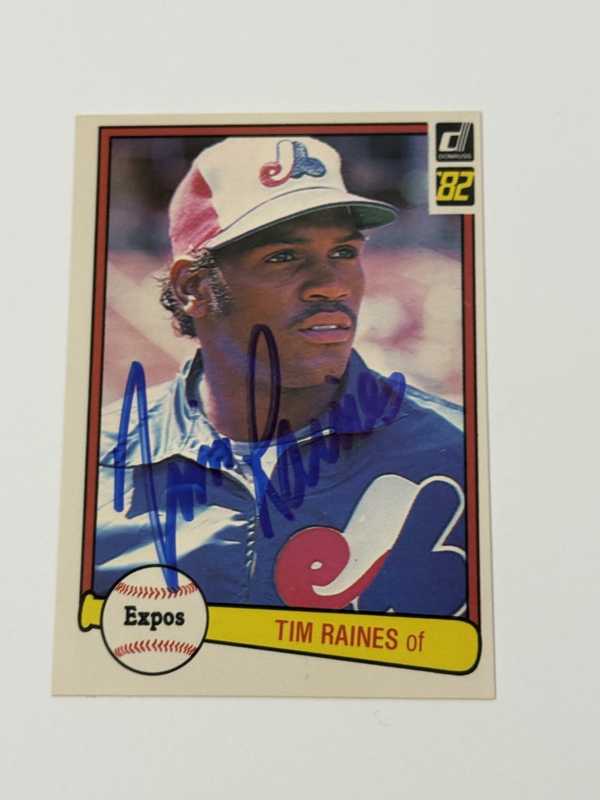 1982 Donruss Autographed Vintage Tim Rock Raines Expos HOF