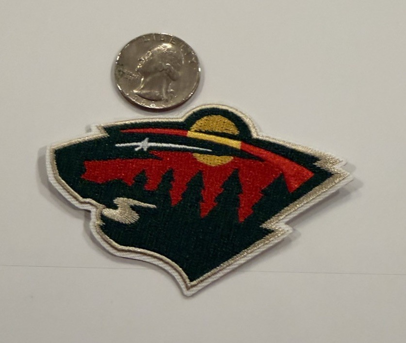 Minnesota Wild VINTAGE STYLE EMBROIDERED IRON ON PATCH 3”x 2” BEAUTIFUL!