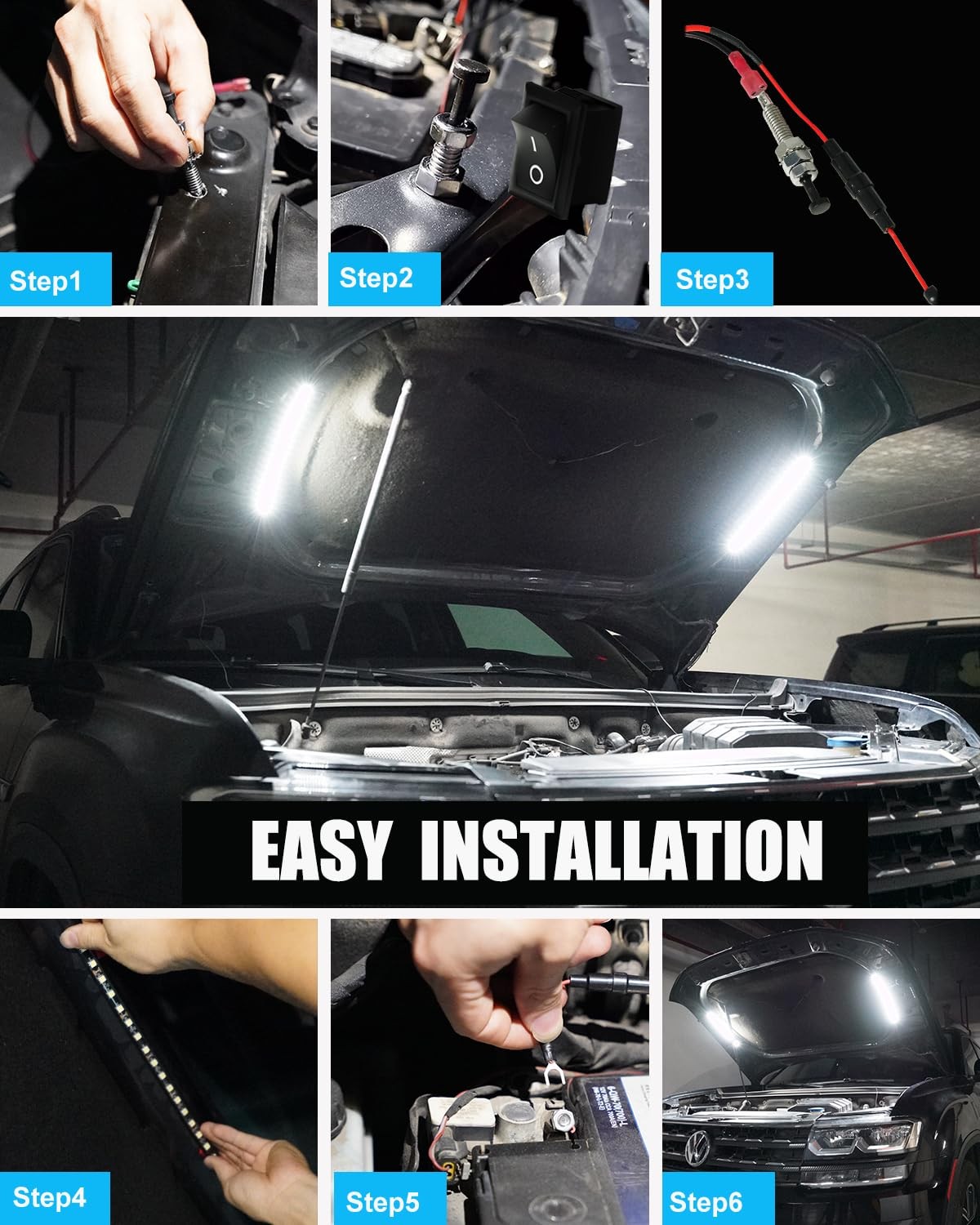 LED Under Hood Light Kit for Car Engine Bay – Universal 12V Auto Illumination