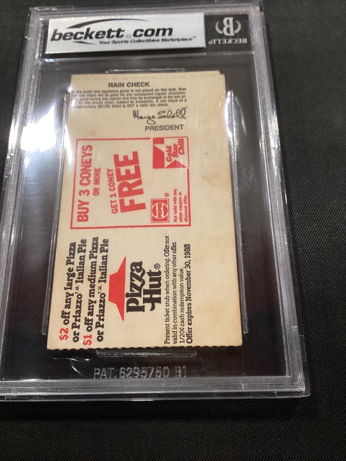 1988 Cincinnati Reds Pete Rose Pushes Umpire Suspended 30 Days Ticket 5 EX Stub
