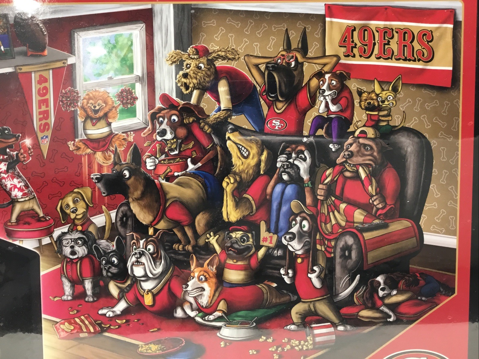 NFL San Francisco 49ers Purebred Fans Dogs Puzzle A Real Nailbiter 500 Pcs NIP