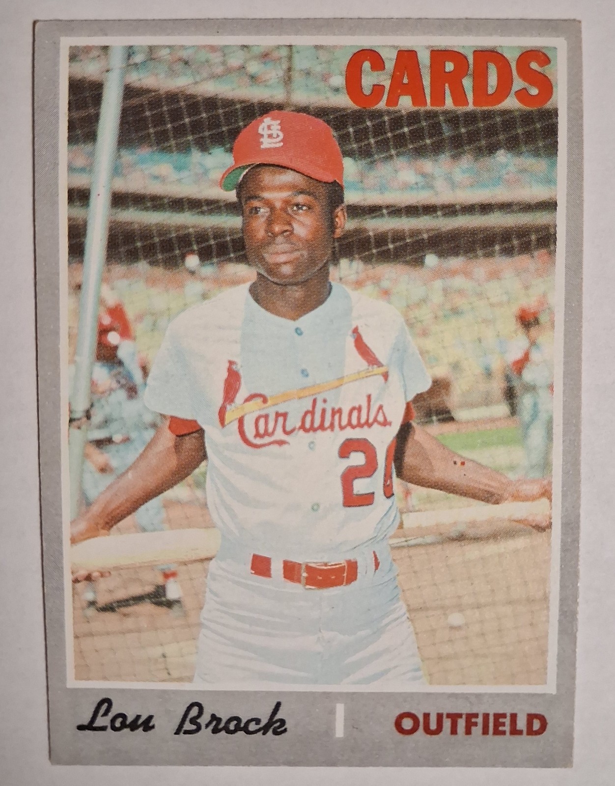 1970 Topps – Lou Brock #330 Outfield St. Louis Cardinals Excellent Condition
