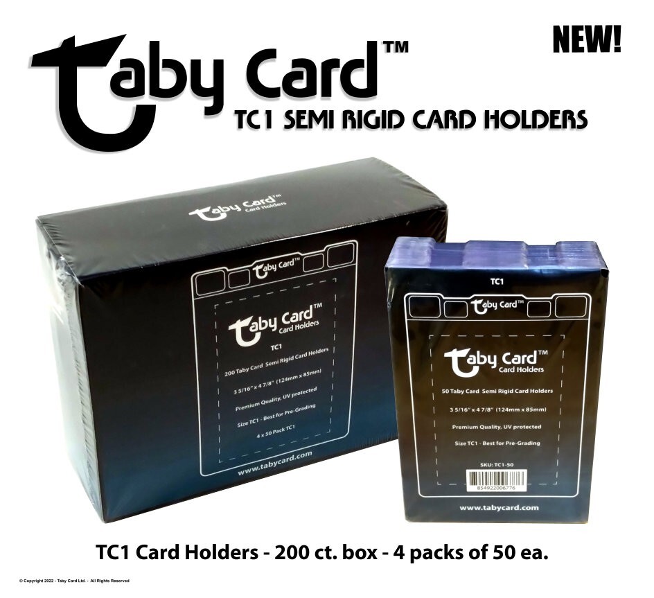 2000 Ct. Case Taby Card™ TC1 Semi Rigid Card Holders – 200 ea. x 10 Boxes