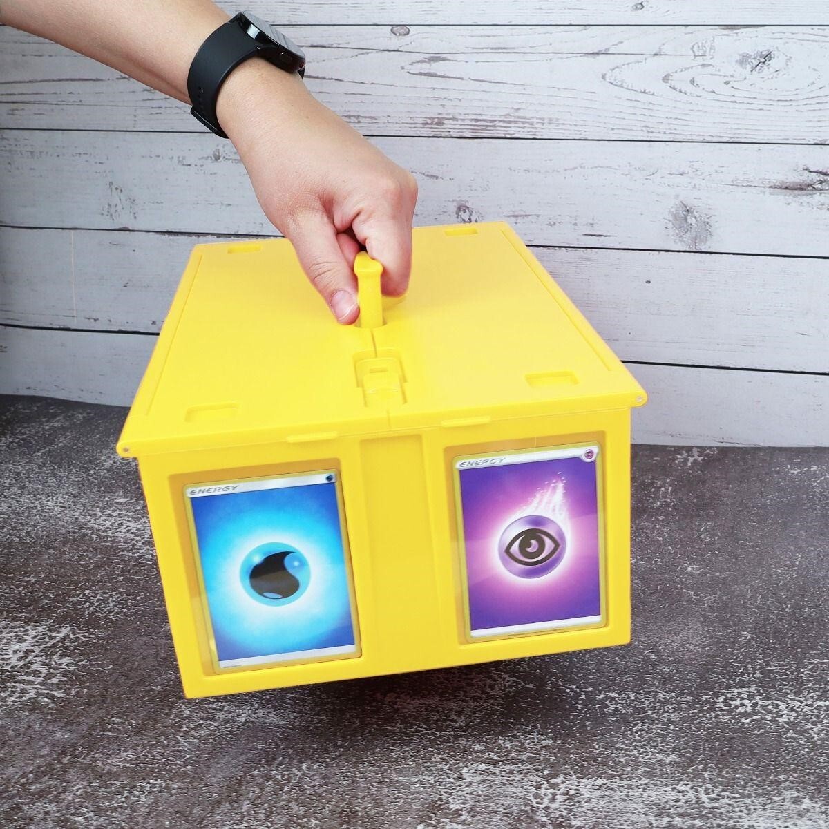 BCW Card Box Bin Holder For 1600 Trading Gaming Sport Cards Fit Toploader Yellow