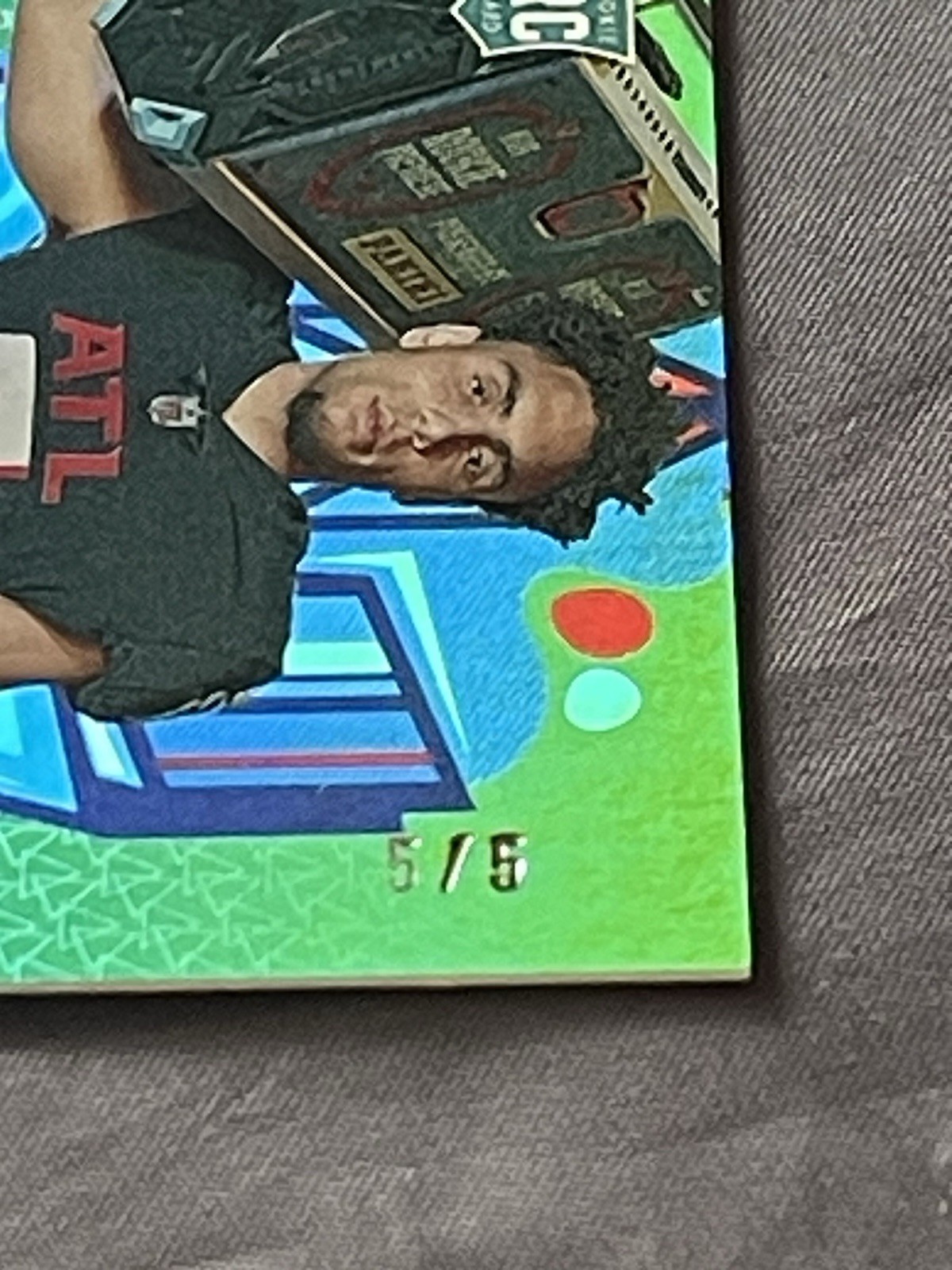 Drake London 2022 Certified Graffiti Mirror Green JERSEY#5/5 & Auto #5/30 RC’s