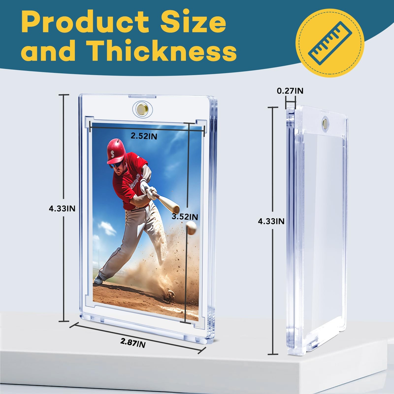 Card Holder Magnetic 35pt Uv Protection Hard Plastic Display Case For Trading Sp