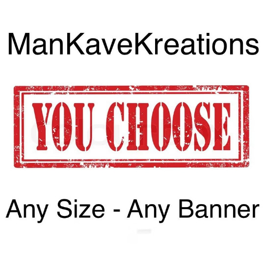 3 Sizes – ANY Single Decal Banners in my Shop. SAMPLE PRODUCT YOU PICK