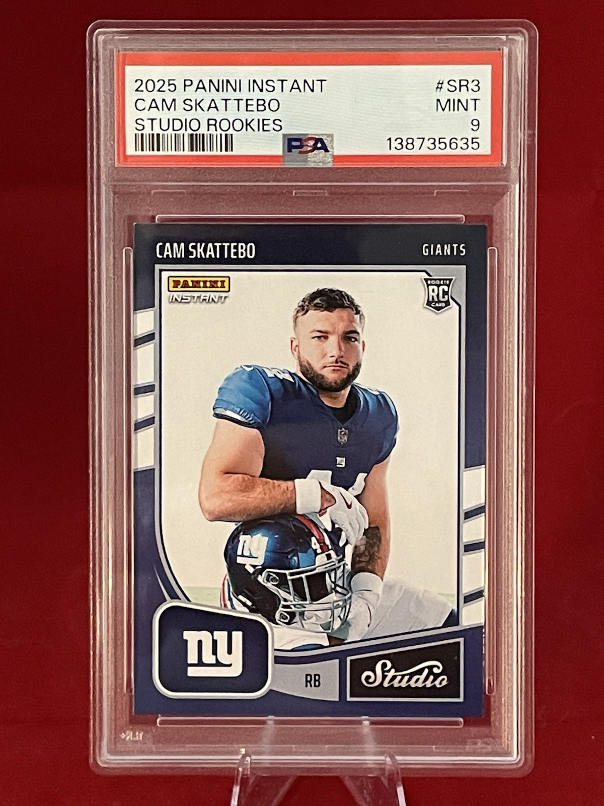 Cam Skattebo – 2025 Panini Instant NFL Studio Rookie Limited 1/367 #SR-3 – PSA 9