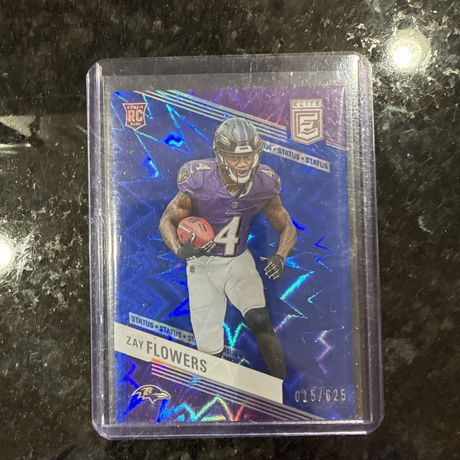 ZAY FLOWERS 2023 Panini Donruss Elite Blue Status Explosion /625 MINT RC #200