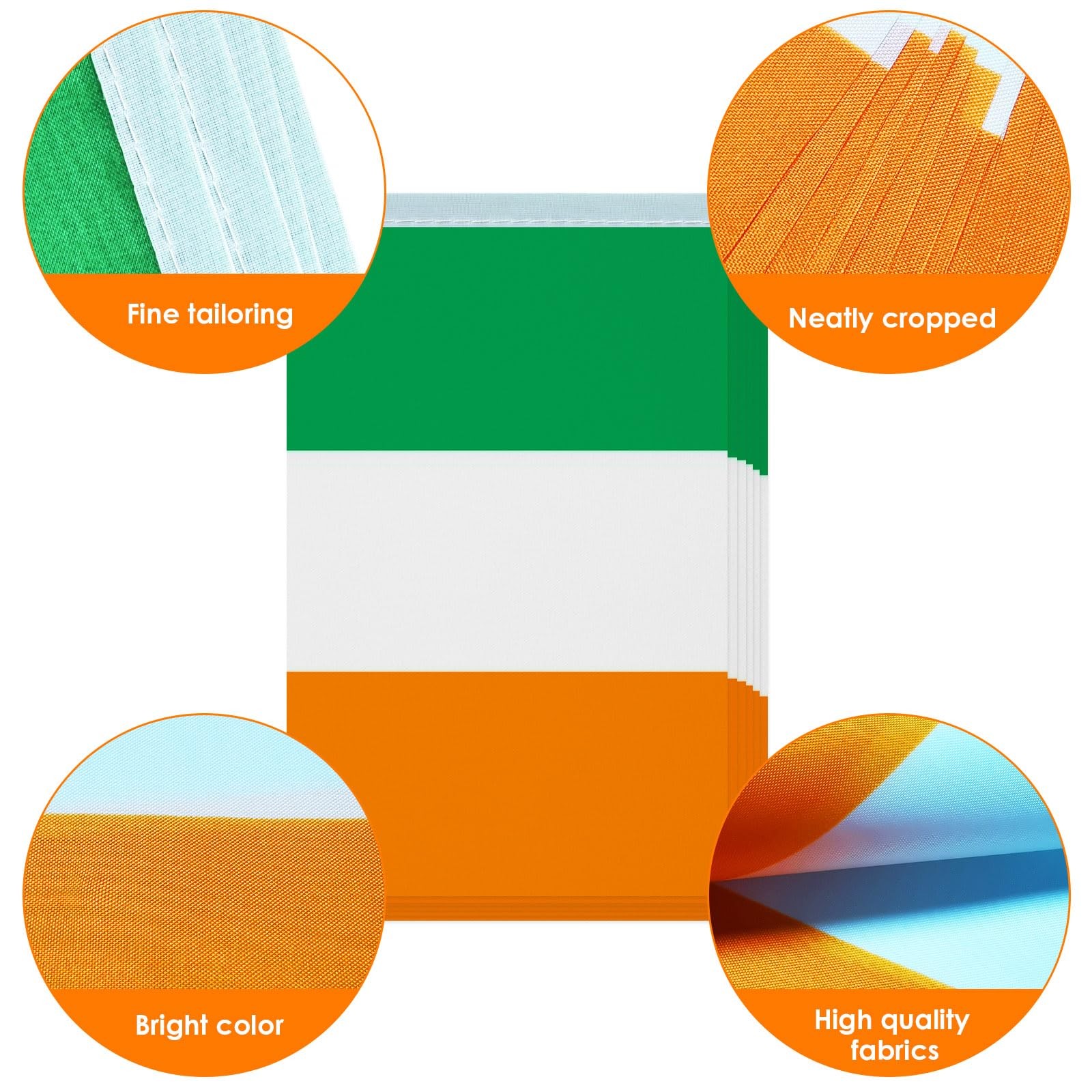 AhfuLife 30 Pcs Irish String Flags for St. 5.51×8.26 In-30 Pcs, Ireland