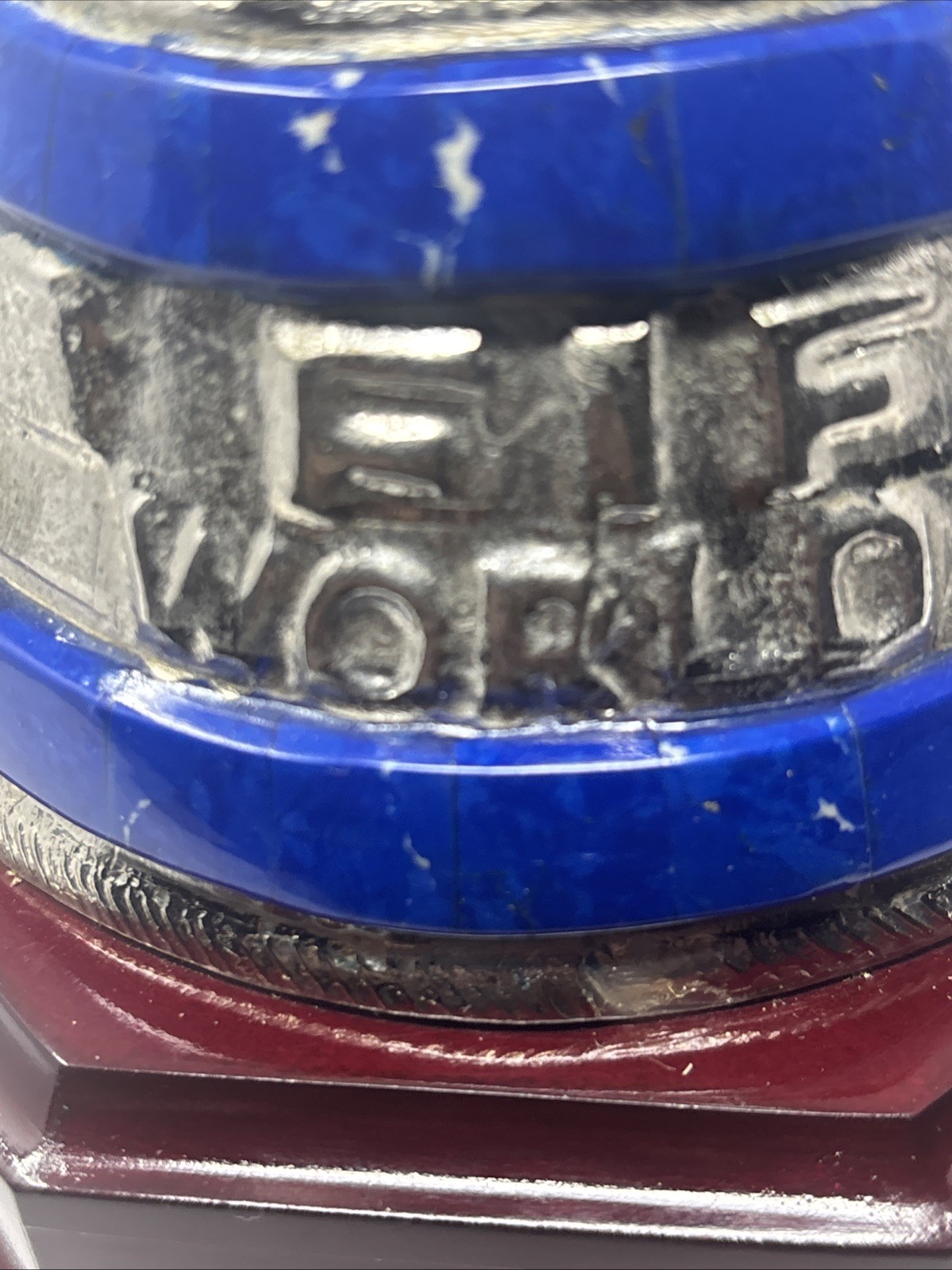 Cool Silver Tone Metal FIFA World Cup Replica Trophy On Custom Pedestal 17” High