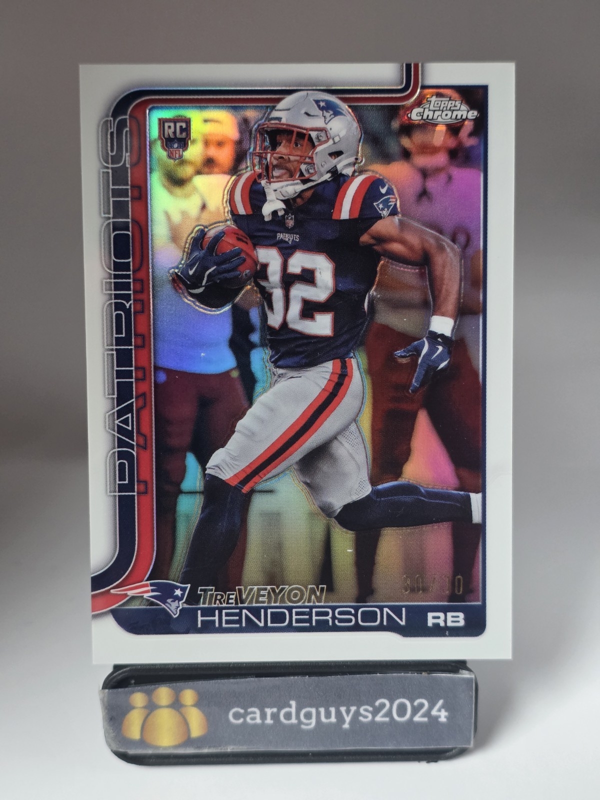 2025 Topps Chrome White Refractor 30/30 Bookend- TreVeyon Henderson- Patriots