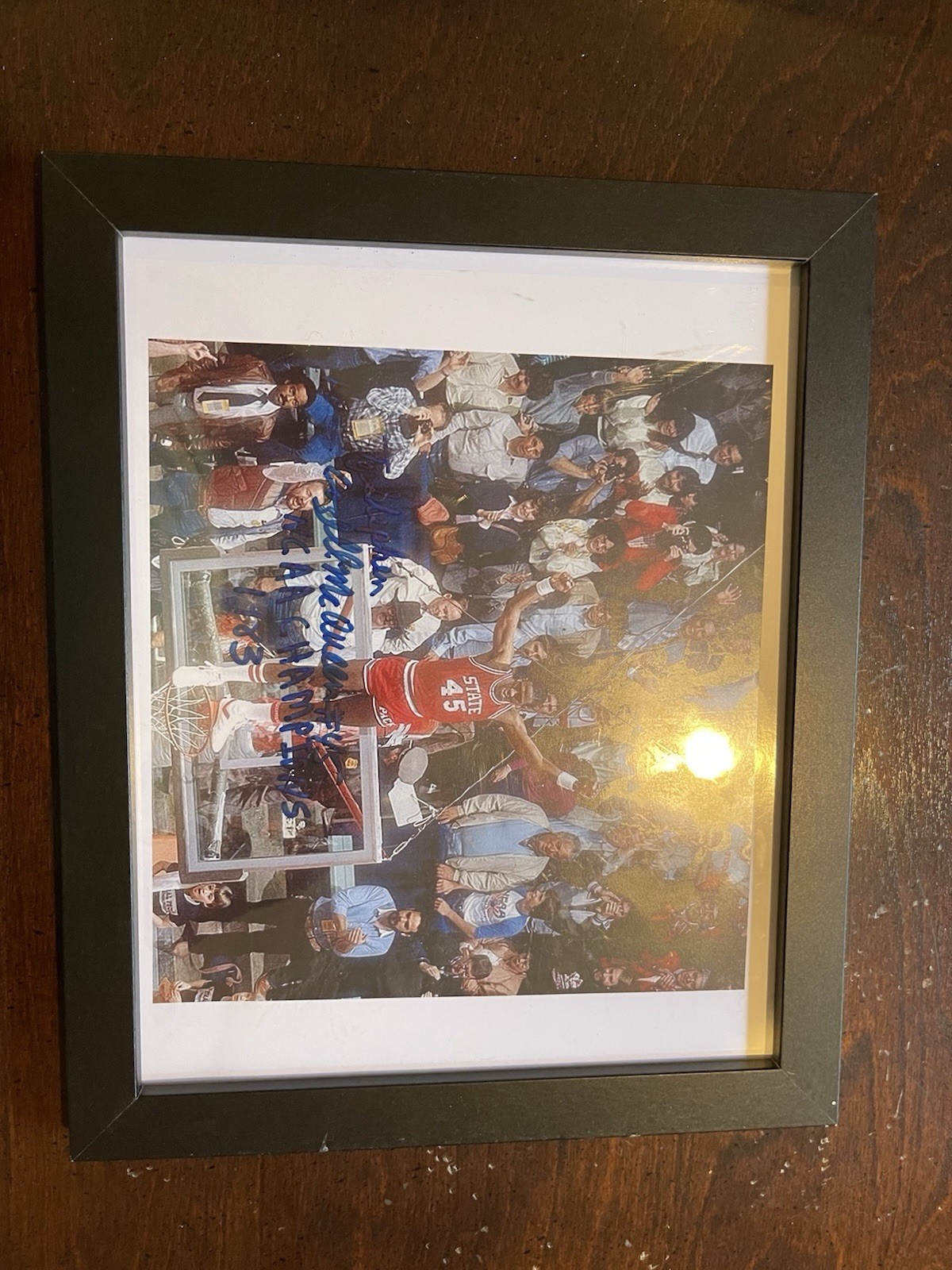 1983 NC State Basketball Cozell McQueen SIGNED, Authenticated Framed 8”x10” Phot