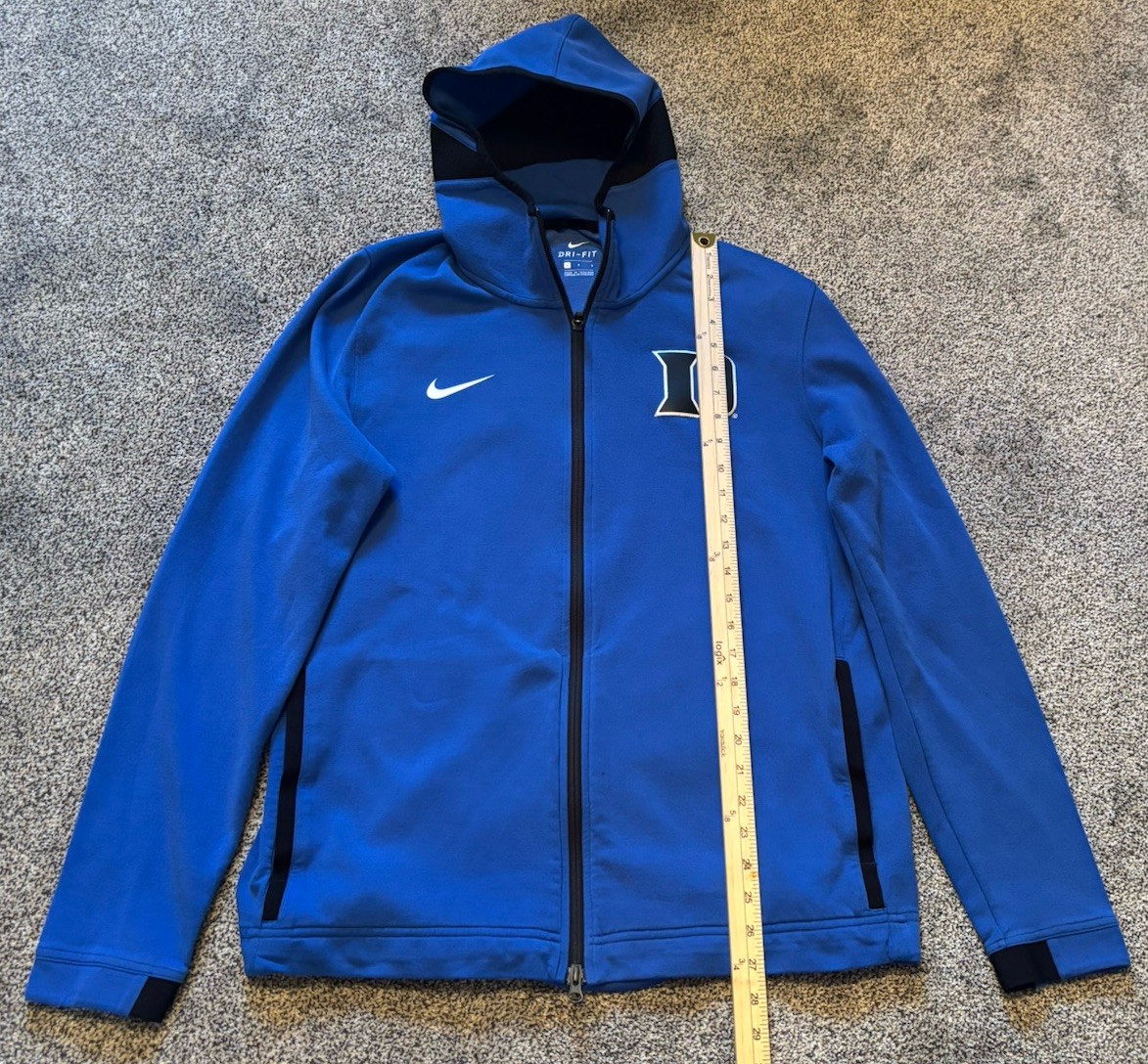 Duke Blue Devils Nike Hoodie Mens Medium/ Large Full Zip Sweatshirt Blue Dri-Fit