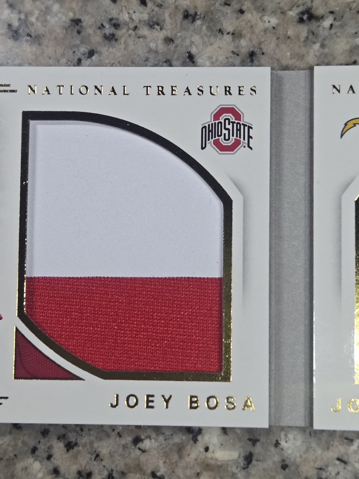 2016 National Treasures History Booklet Joey Bosa Dual Patch /25 Chargers Bills