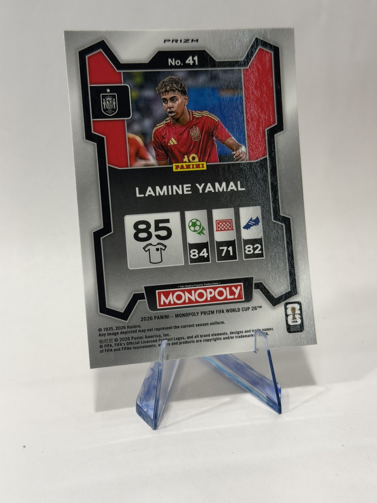 2026 Prizm Monopoly Fifa World Cup Lamine Yamal #41 SSP Gold Cracked Ice Prizm