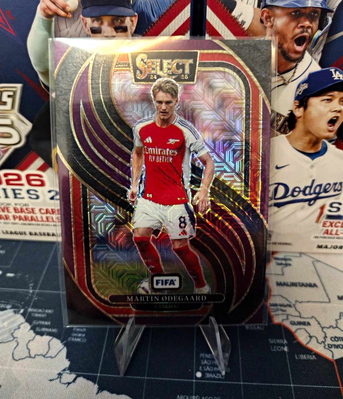 2024-25 Panini Select FIFA Soccer – Martin Odegaard #114 – Purple Mojo Prizm