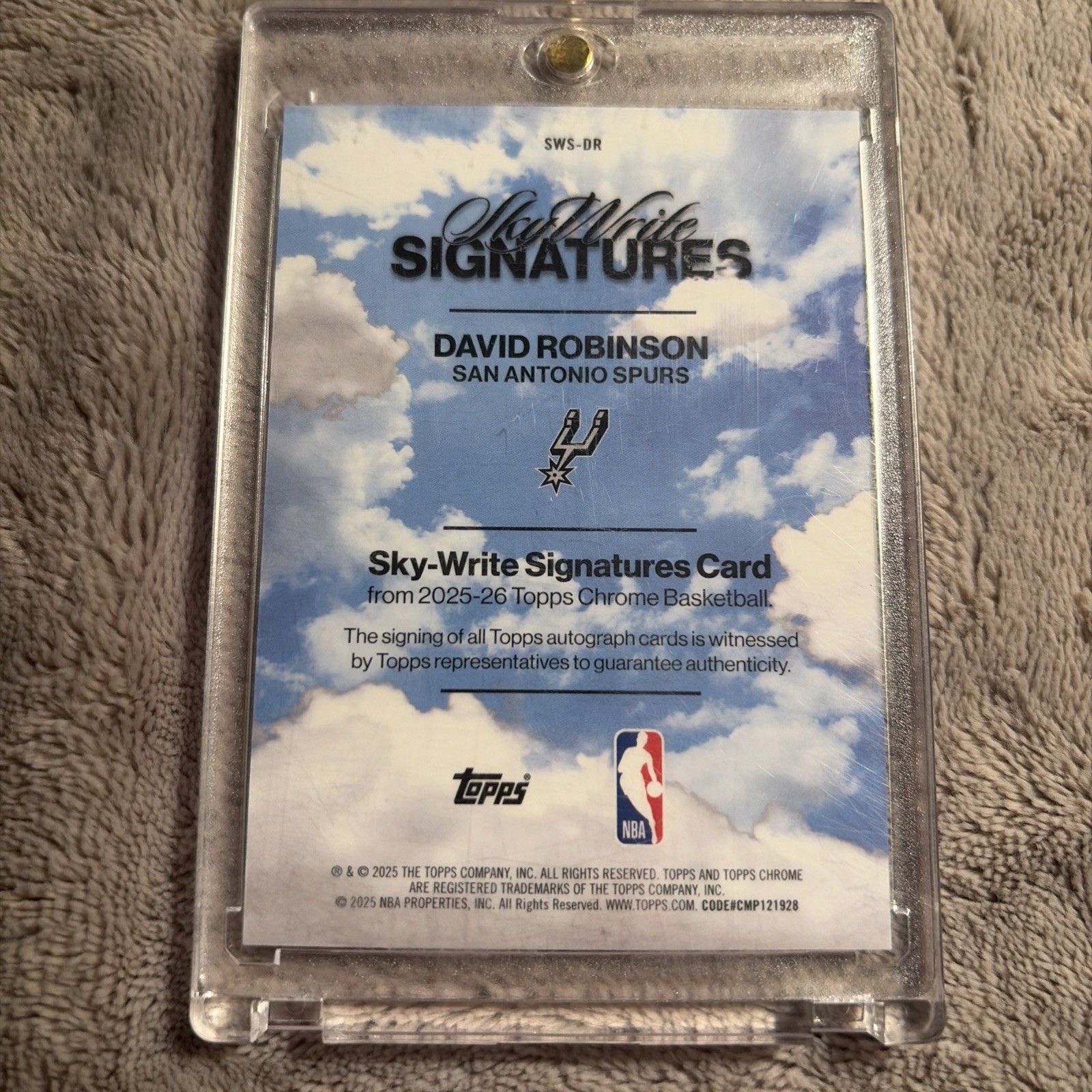 2025-26 Topps Chrome David Robinson SkyWrite Geometric Purple Auto #/75