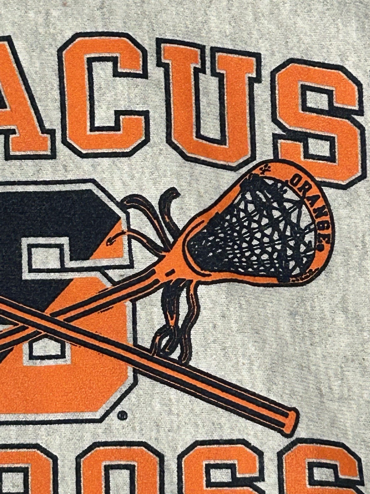 Syracuse Orange Hoodie Mens Large Gray NCAA Lacrosse Champion Reverse Weave
