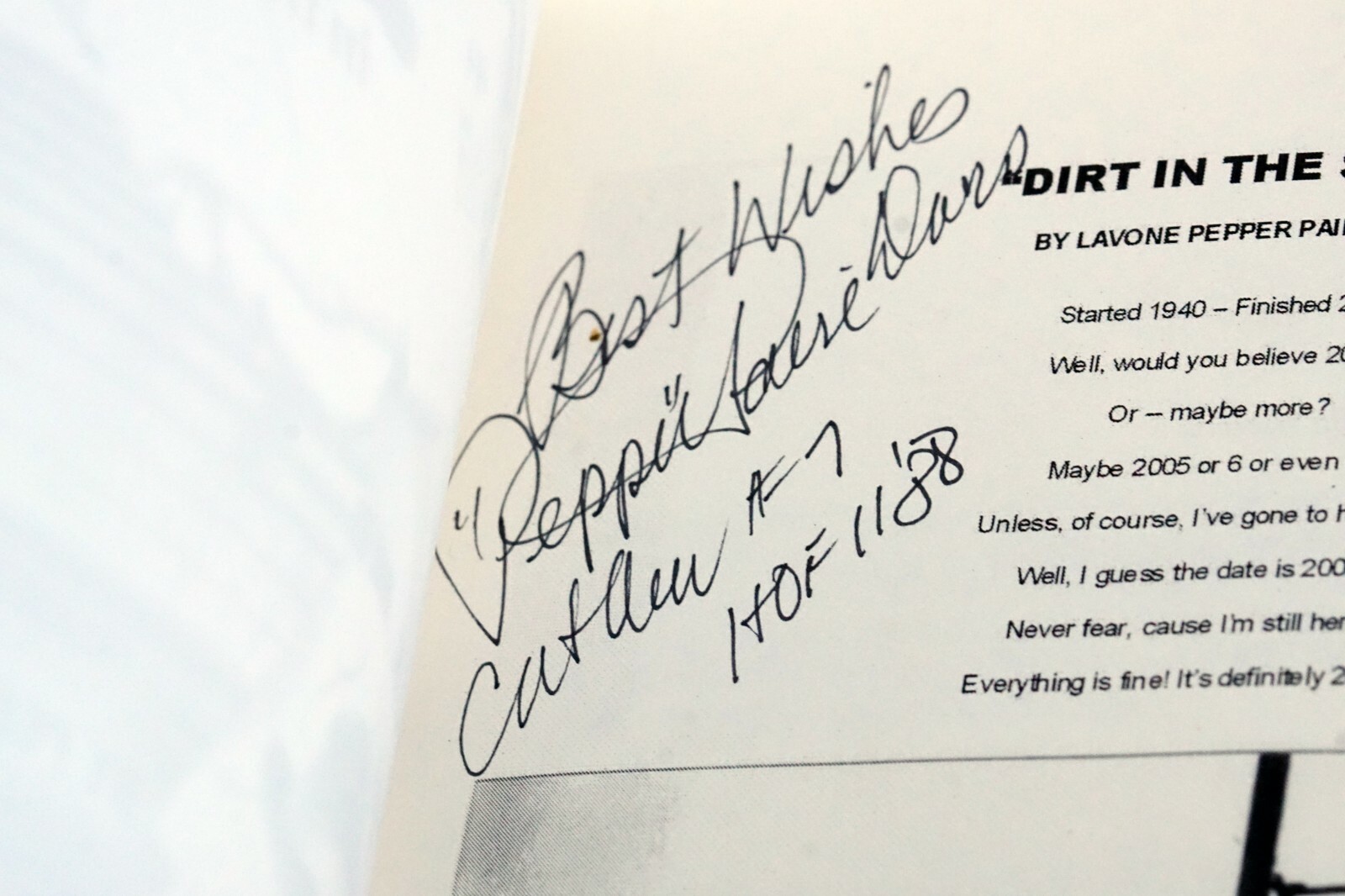 Autographed Dirt in the Skirt Paperback Book Pepper Paire Davis
