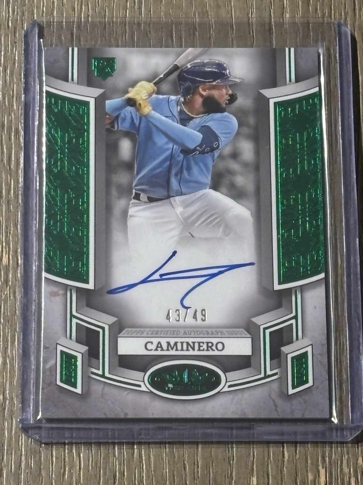 2024 Topps Tier One – Breakout Autographs Junior Caminero #BOA-JC Green Foil /49