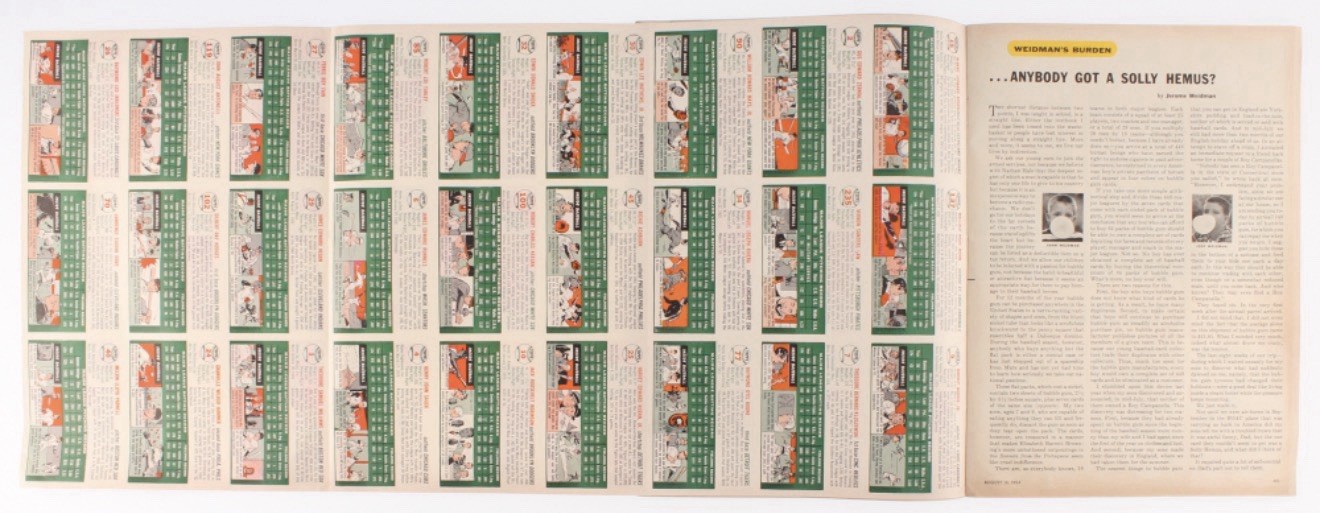 1954 Sports Illustrated First Issue Magazine Aug 16 #1 w/ Original Topps Cards