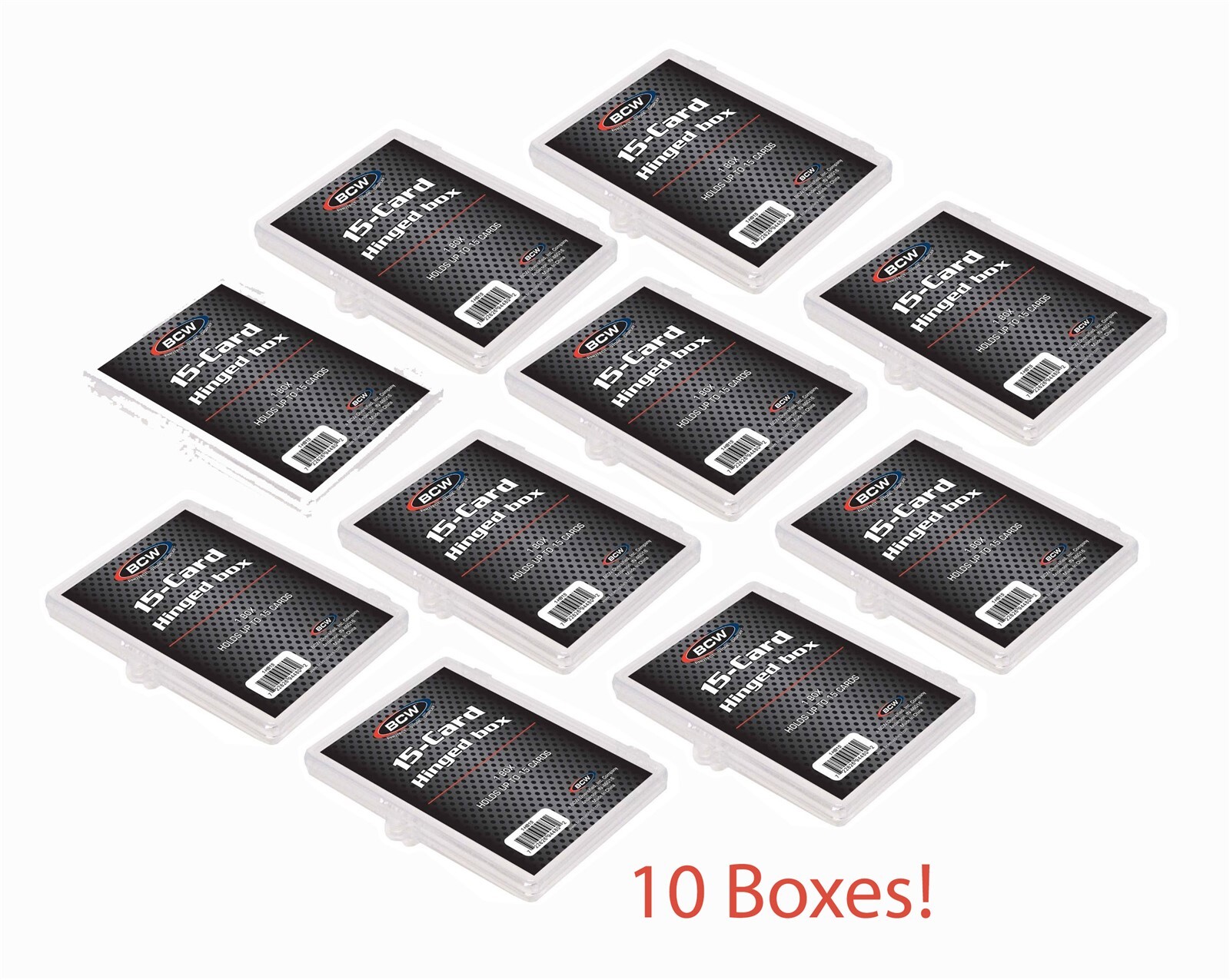 10 BCW Hinged Box For 15 Cards Baseball Basketball Magic Pokemon Fishing Tackle