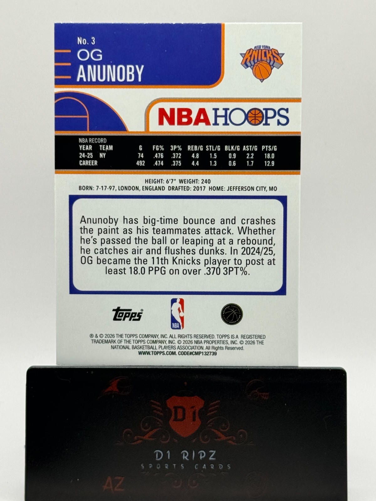 2025-26 NBA Hoops – OG Anunoby #3