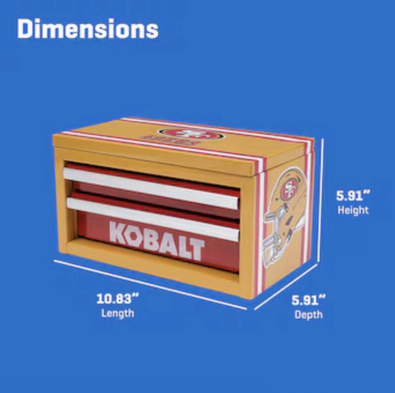 New Limited Edition NFL SF 49ers KOBALT Mini Toolbox Red & Gold Steel In Box