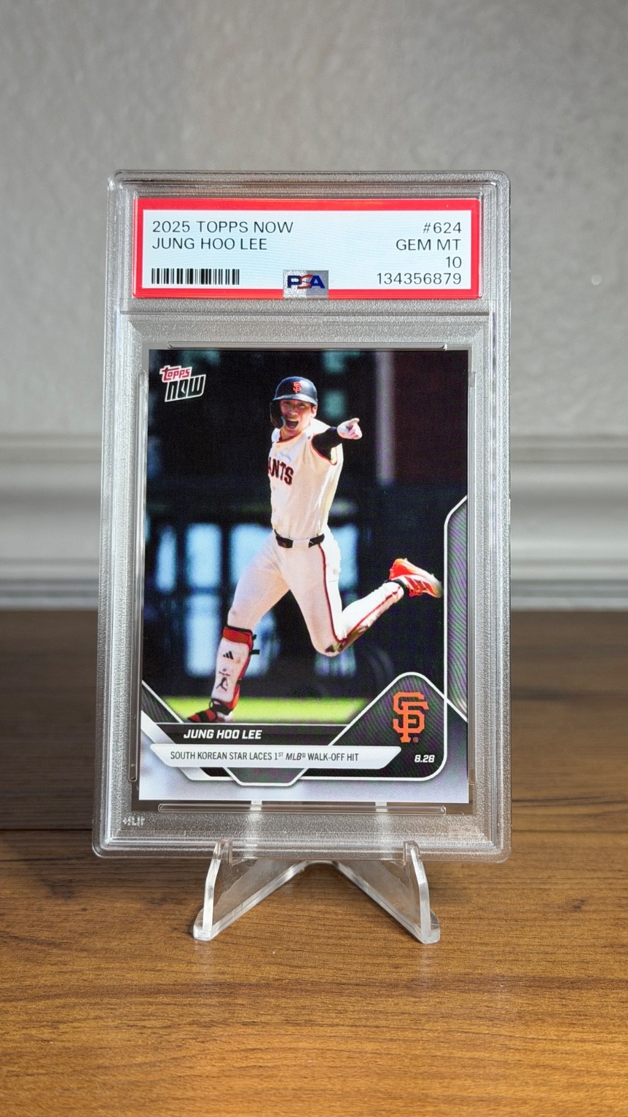 2025 Topps Now #624 Jung Hoo Lee 1st MLB Walk Off Hit PSA 10