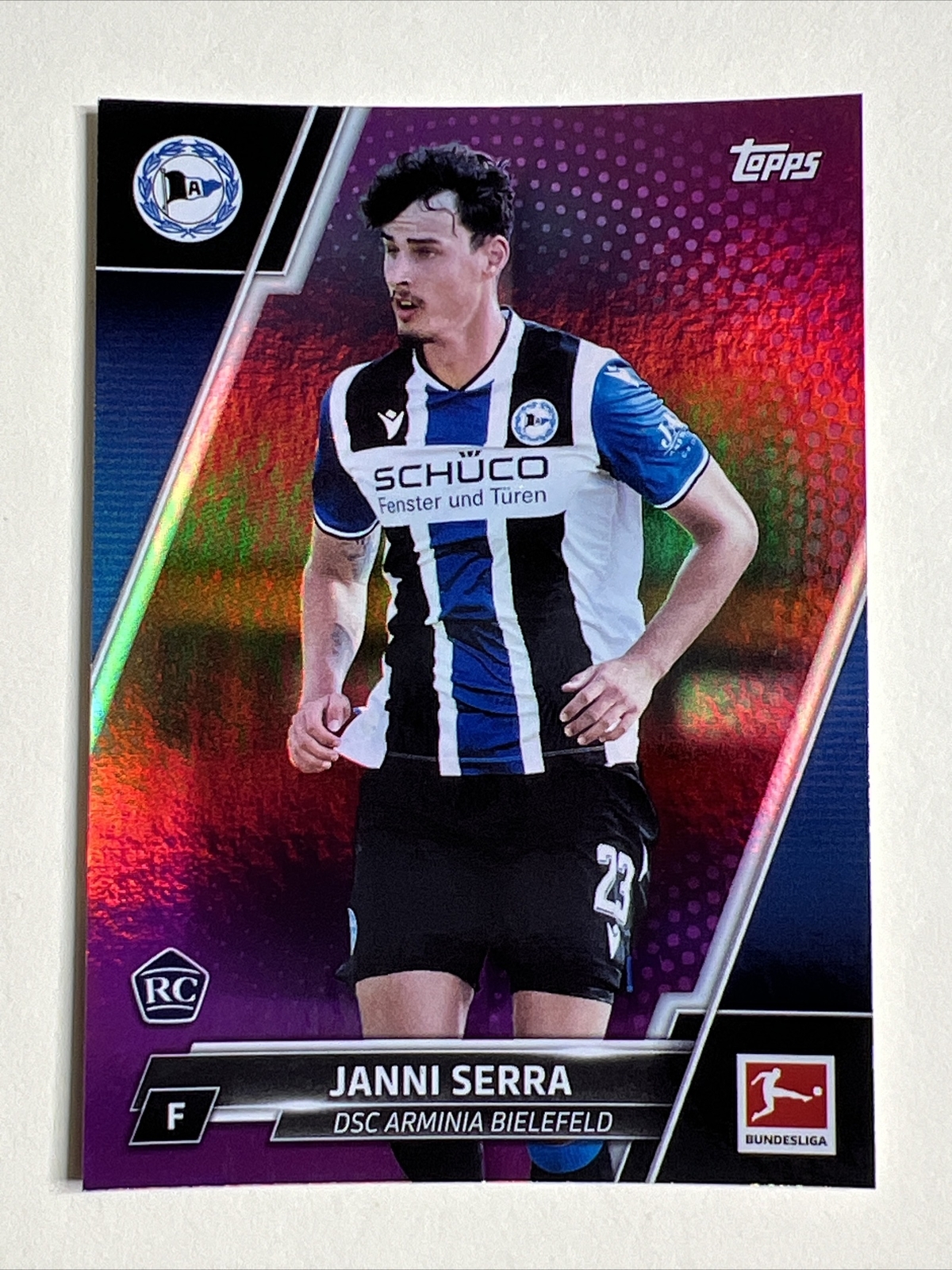 2021-22 Topps Bundesliga /125 Fuchsia Foil #37 Janni Serra DSC Arminia Bielefeld
