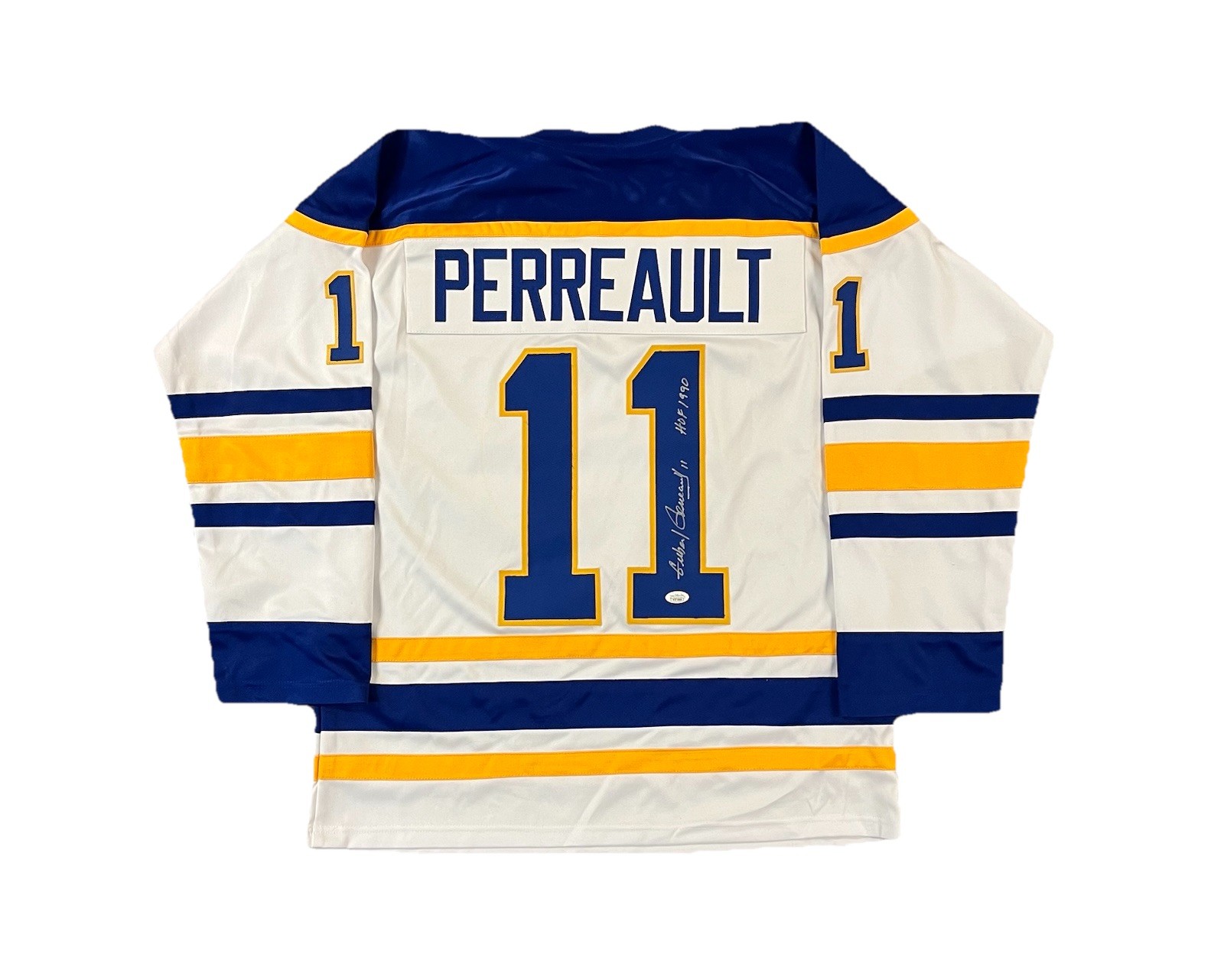 Gilbert Perreault “HOF 90” White Buffalo Sabres #11 Signed Custom XL Jersey JSA