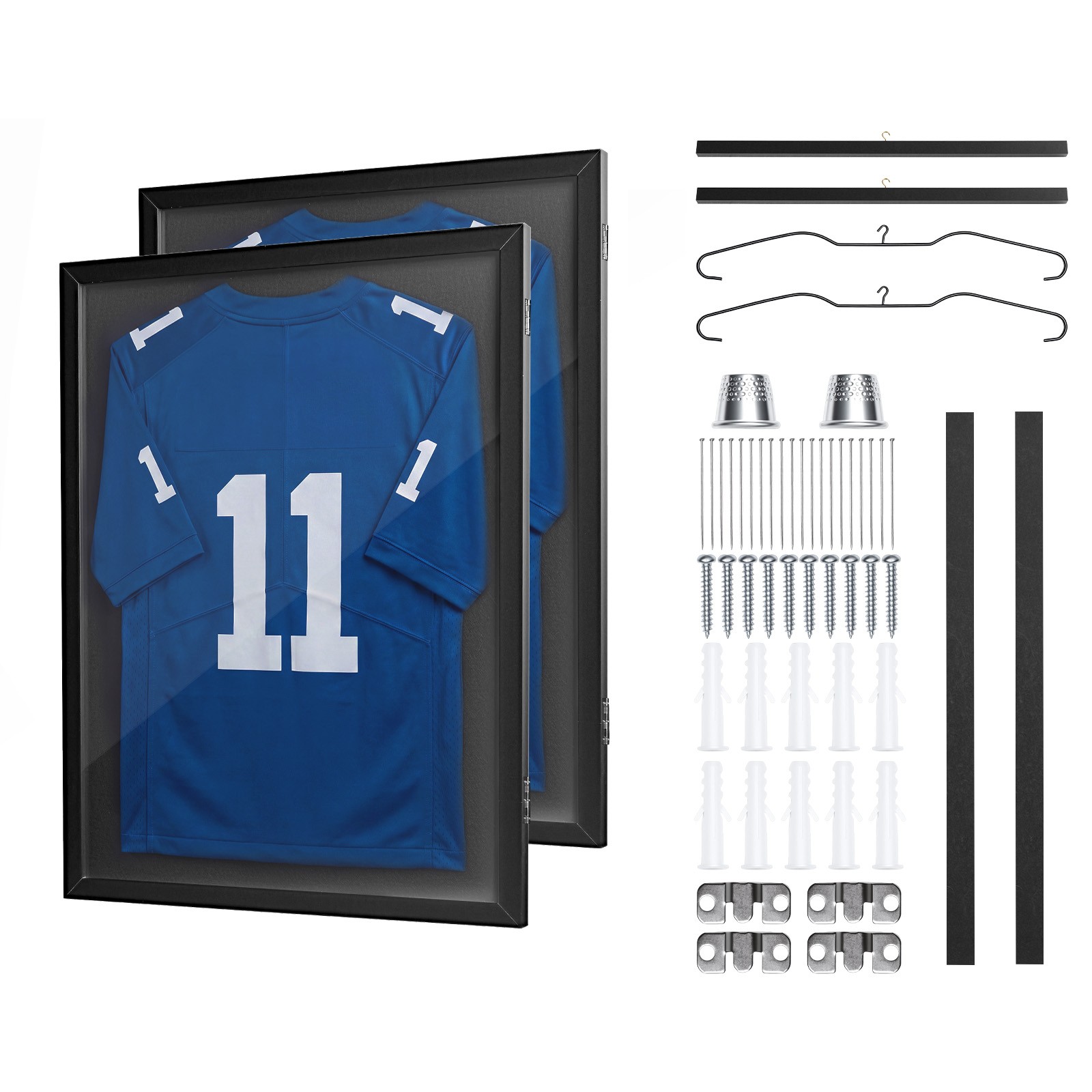 VEVOR Jersey Frame Display Case 31.3×23.2in Wood Sport Jersey Shadow Box 2 Pack
