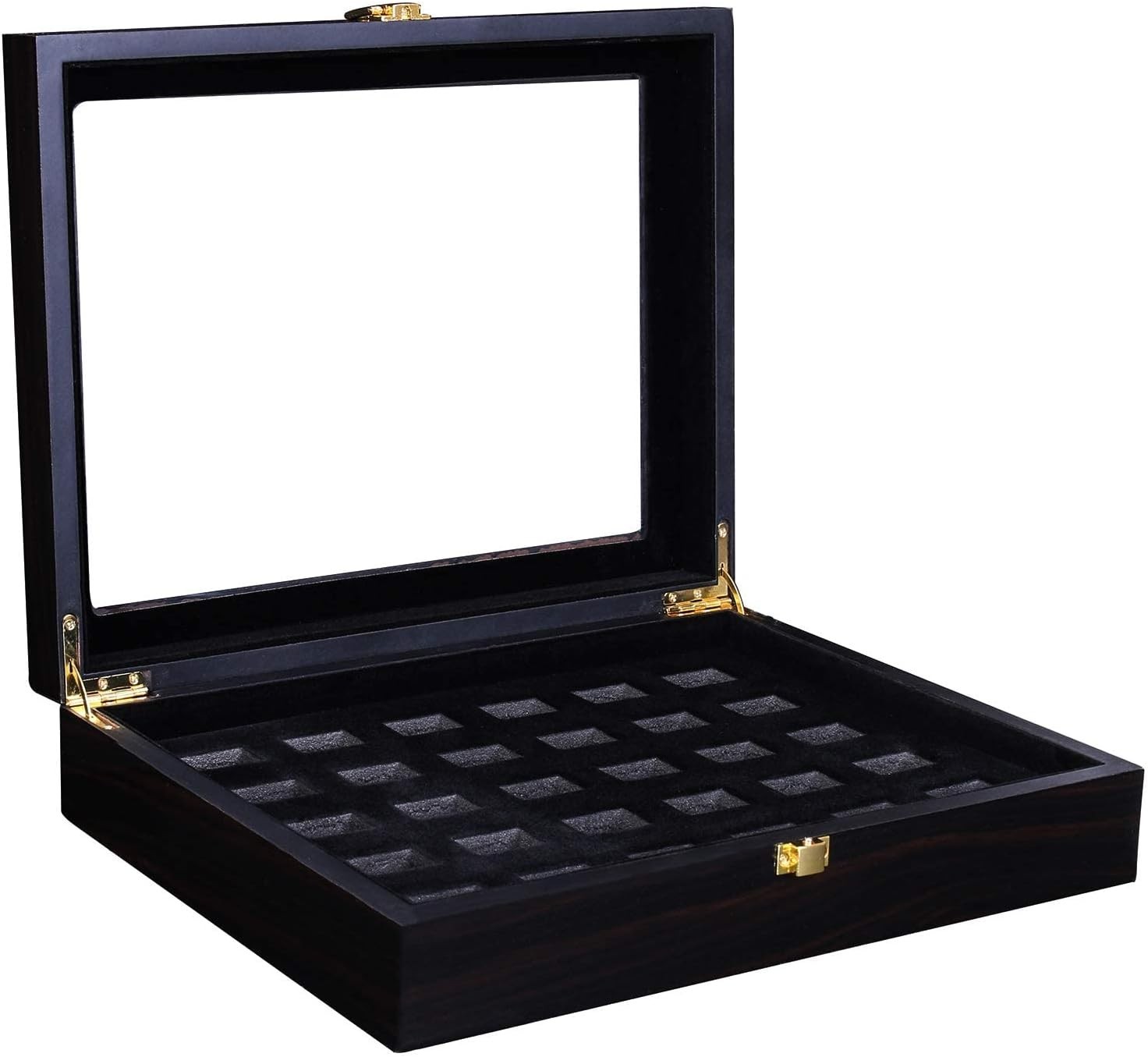 Durable Black Ring Display Case with Velvet Compartments – Perfect for Champions