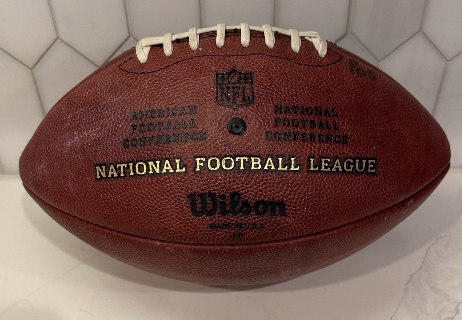 Authentic Wilson The Duke Official NFL Leather Game Football Position Leaks Air