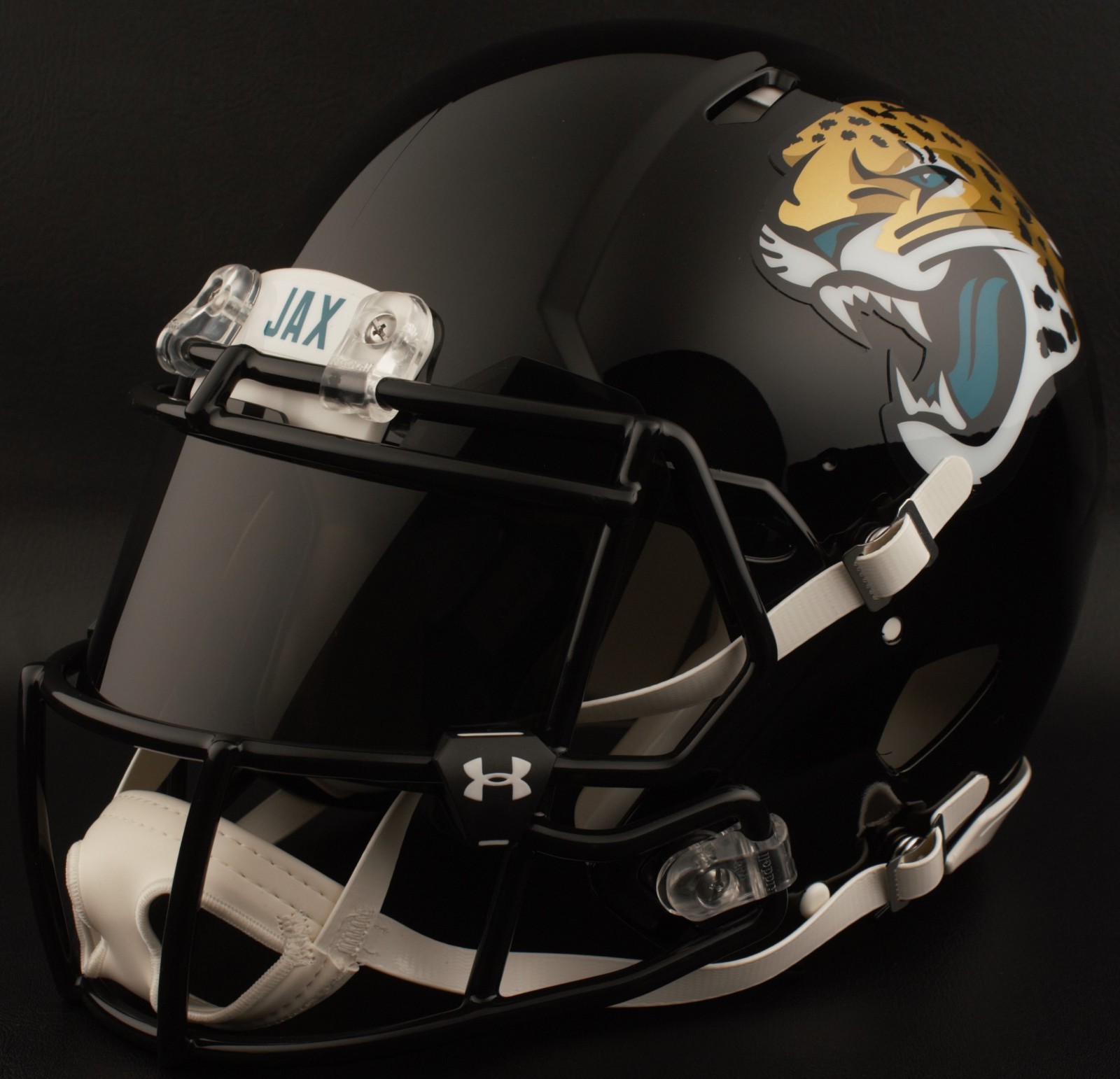 JACKSONVILLE JAGUARS NFL Football Helmet with BLACK-TINT Visor / Eye Shield